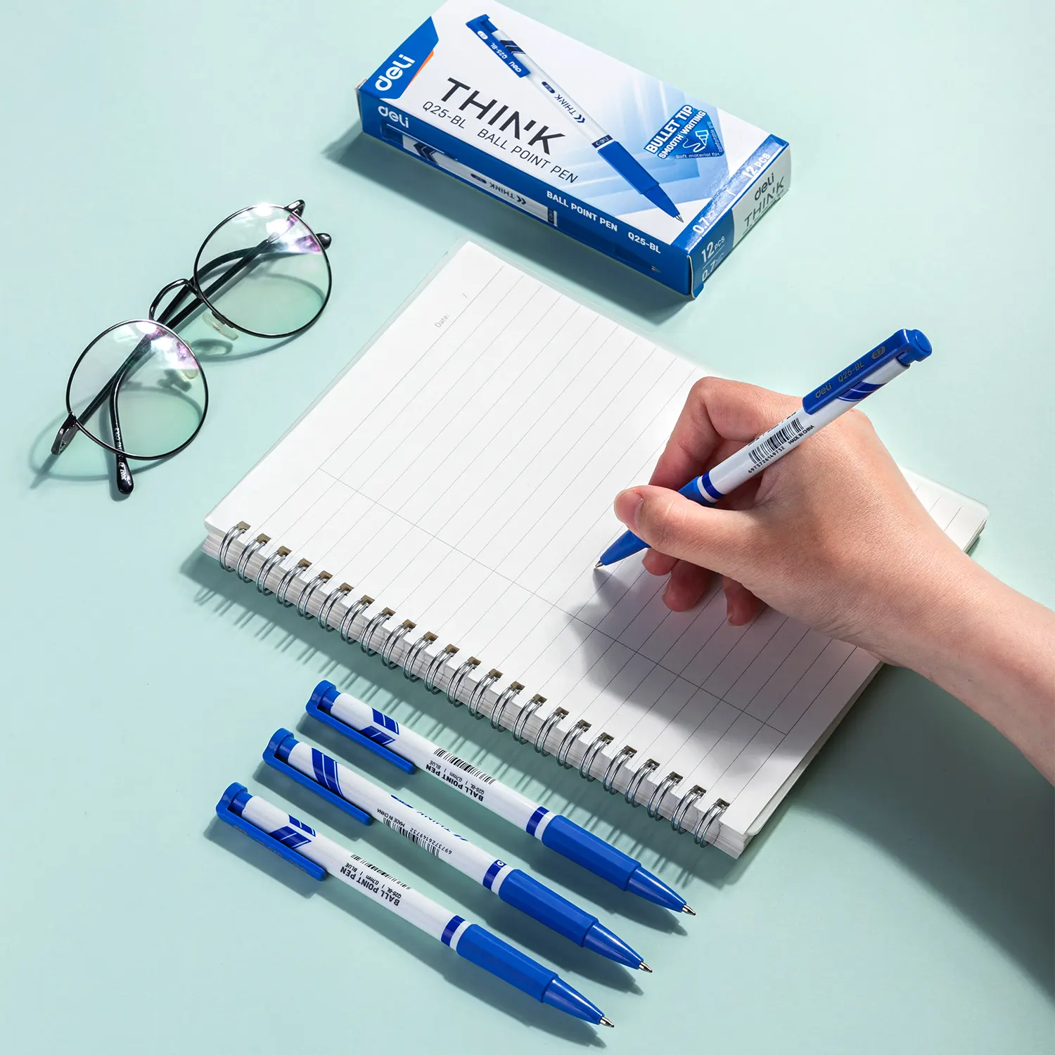 قلم حبر جاف ثينك من ديلي ،0.7 ملم،أزرق، Q25-BL