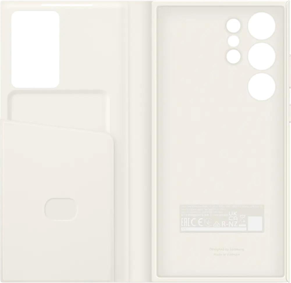 جراب لهاتف سامسونج جالاكسي S23 الترا، مصنوع من مواد حيوية مُعاد تدويرها، تصميم بسيط عصري، كريمي