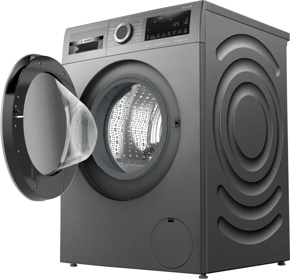 Bosch Full Automatic Washing Machine, Front Loading, 9 Kg, 1400 Rpm, Digital Display, Silver, WGA244ZREG