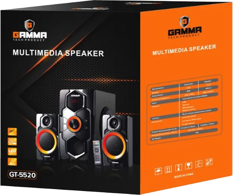 سماعات صب ووفر جاما ، 40 وات، بلوتوث ، مدخل USB ، أسود، GT-5520