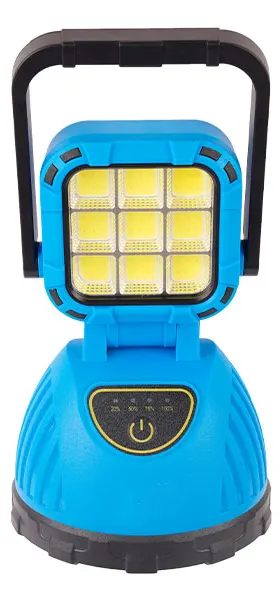 كشاف يدوي محمول قابل لاعادة الشحن، شحن بالطاقة الشمسية، أزرق