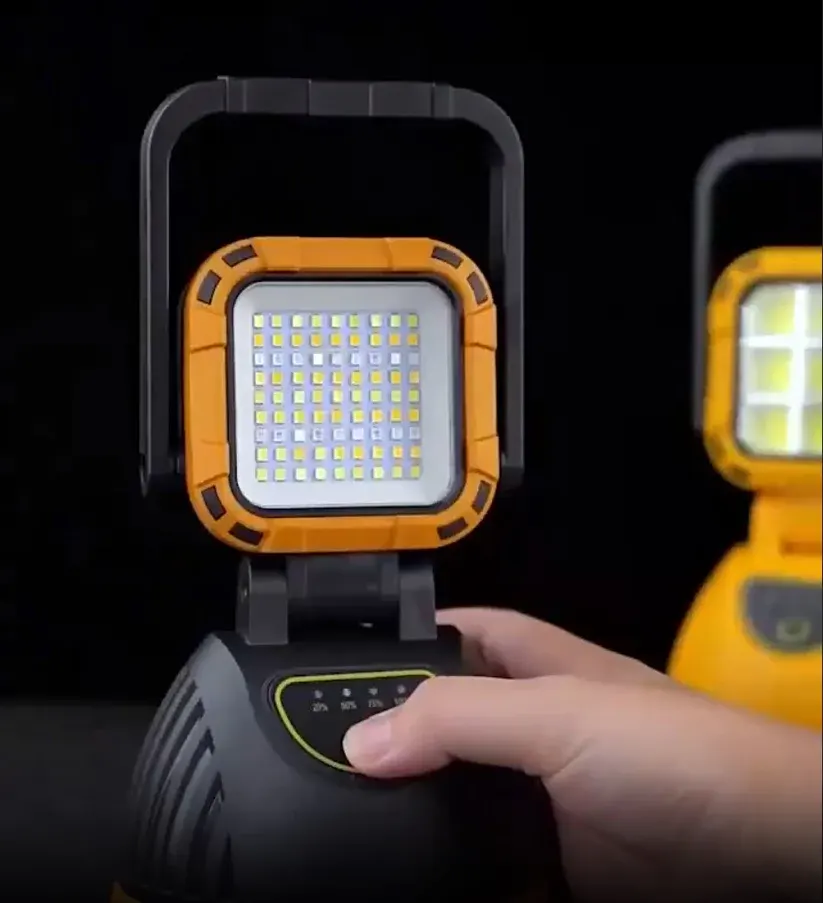 كشاف يدوي محمول قابل لاعادة الشحن، شحن بالطاقة الشمسية، أزرق