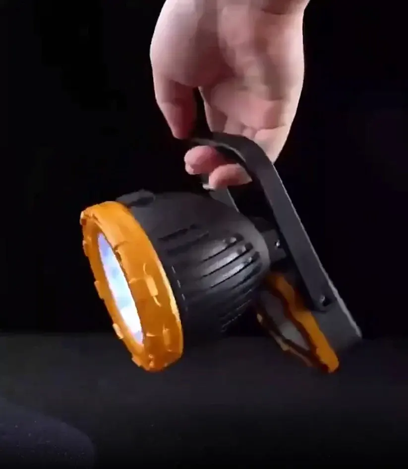 كشاف يدوي محمول قابل لاعادة الشحن، شحن بالطاقة الشمسية، أزرق