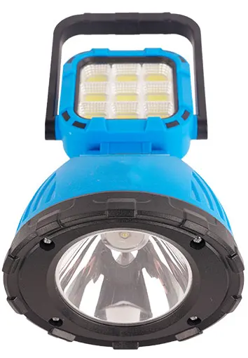 كشاف يدوي محمول قابل لاعادة الشحن، شحن بالطاقة الشمسية، أزرق