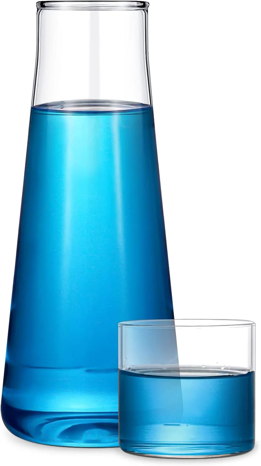 إبريق ماء زجاجي ، زجاج، 500 مل، شكل كوب، شفاف