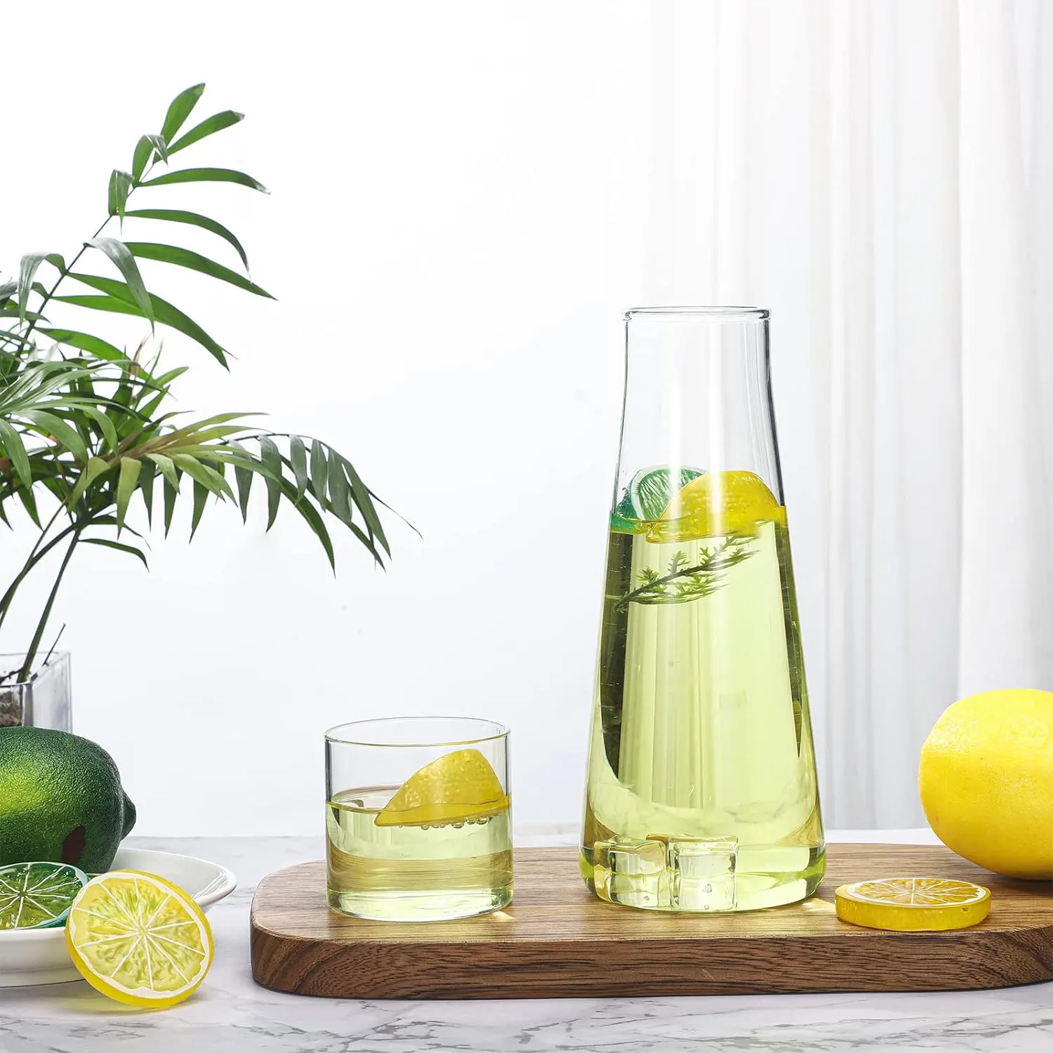 إبريق ماء زجاجي ، زجاج، 500 مل، شكل كوب، شفاف