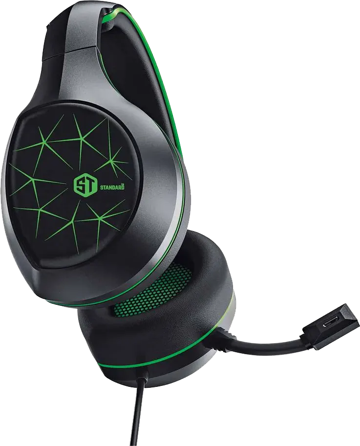 سماعة رأس سلكية للألعاب، سلكية، ميكروفون، ضوء LED ، أسود، GM-2100 G