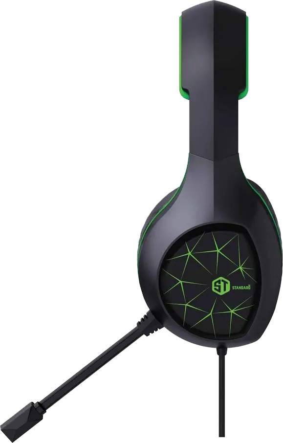 سماعة رأس سلكية للألعاب، سلكية، ميكروفون، ضوء LED ، أسود، GM-2100 G