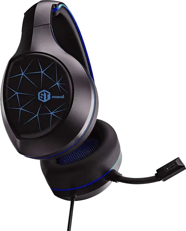 سماعة رأس سلكية للألعاب، سلكية، ميكروفون، أسود*ازرق، GM-2100ENC