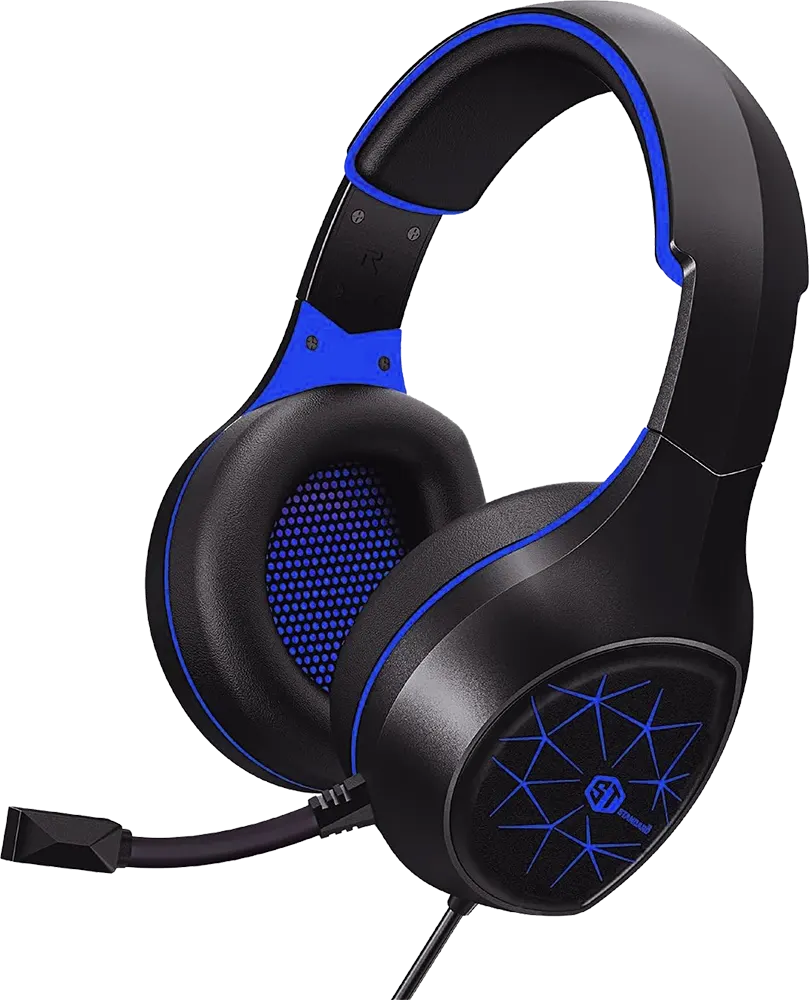 سماعة رأس سلكية للألعاب، سلكية، ميكروفون، أسود*ازرق، GM-2100ENC