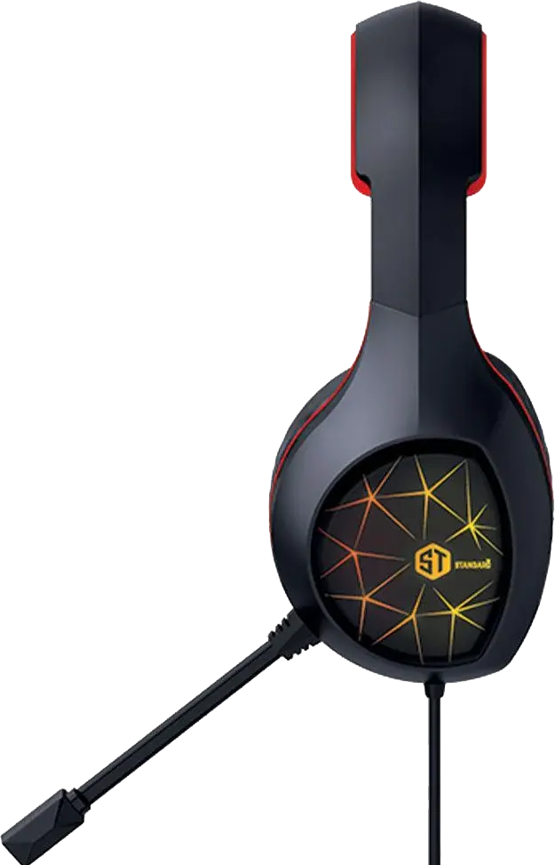 سماعة رأس سلكية للألعاب، سلكية، ميكروفون، ضوء LED ، أسود*أحمر فاتح، GM-3501 LR