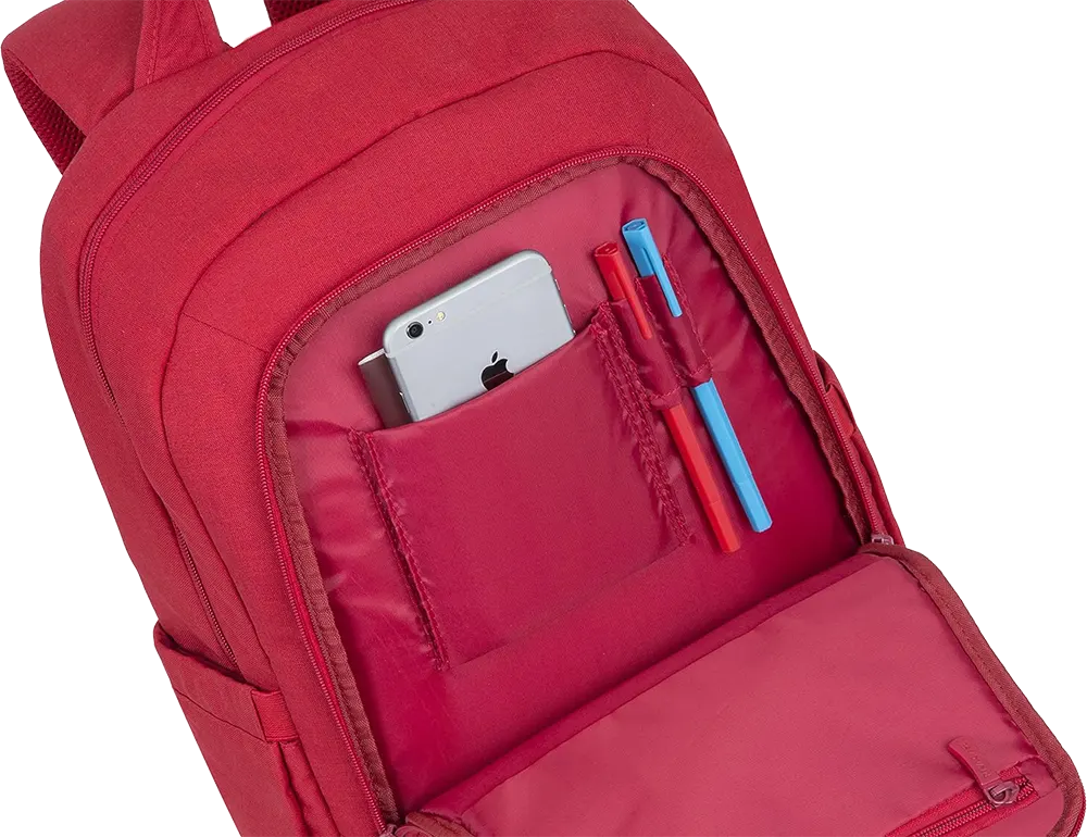 حقيبة ظهر لابتوب ريفا كيس، 15.6 إنش، أحمر، 7560