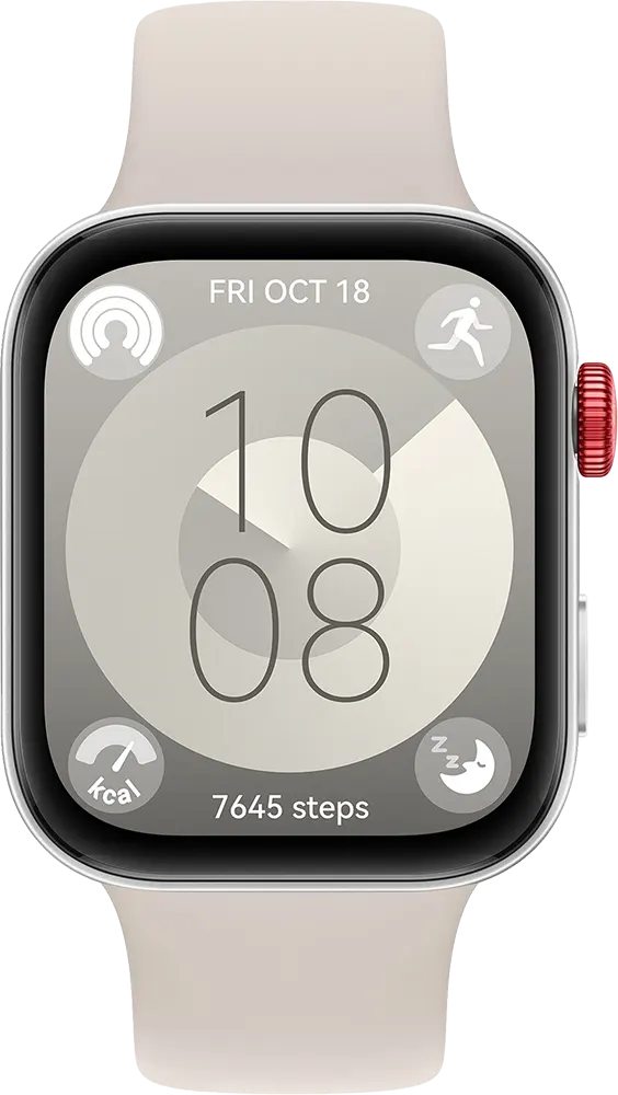 ساعة هواوي فيت 3 ذكية، شاشة اموليد 1.82 بوصة، سوار مطاطي، مقاومة للماء، أبيض