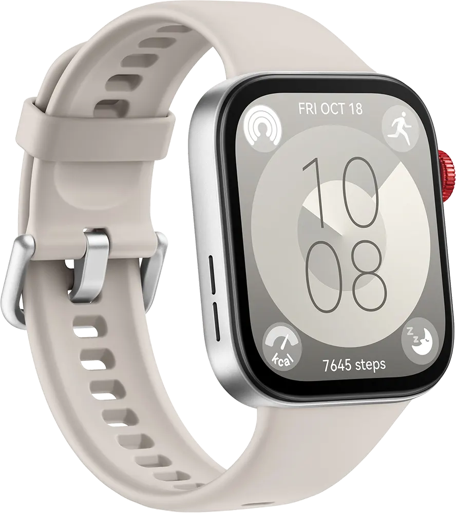 ساعة هواوي فيت 3 ذكية، شاشة اموليد 1.82 بوصة، سوار مطاطي، مقاومة للماء، أبيض