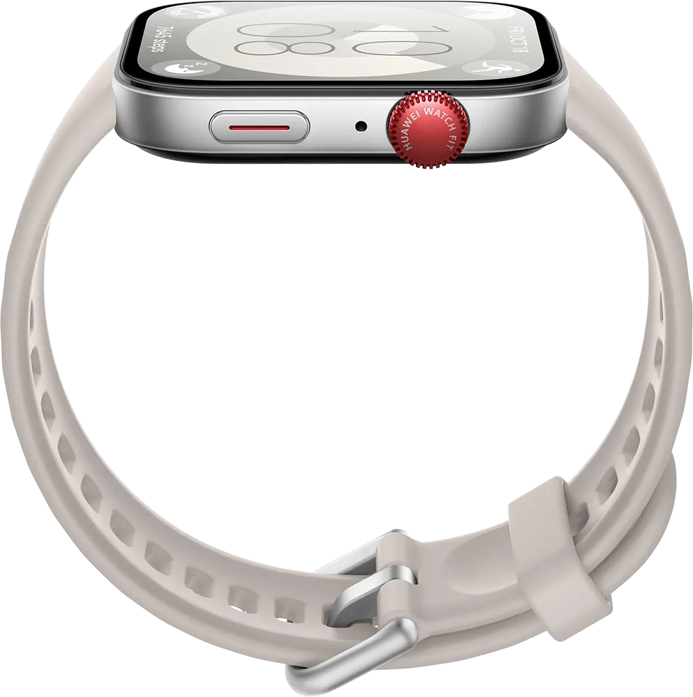 ساعة هواوي فيت 3 ذكية، شاشة اموليد 1.82 بوصة، سوار مطاطي، مقاومة للماء، أبيض