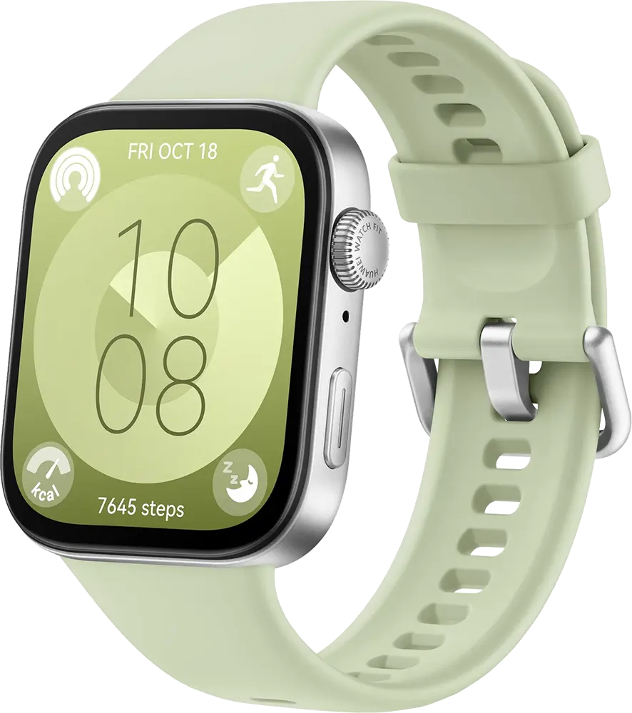 ساعة هواوي فيت 3 ذكية، شاشة اموليد 1.82 بوصة، سوار مطاطي، مقاومة للماء، أخضر