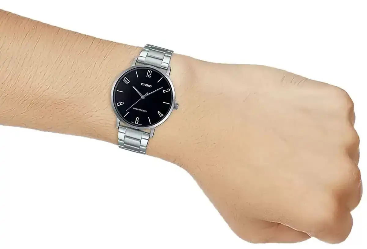 ساعه كاسيو رجالي ، عقارب سوار ستانلس ستيل ، سيلفر MTP-VT01D-1B2UDF