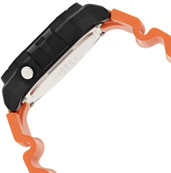 Casio Men's Round Shape Resin Strap Digital Wrist Watch, Orange , W-218H-4B2VDF