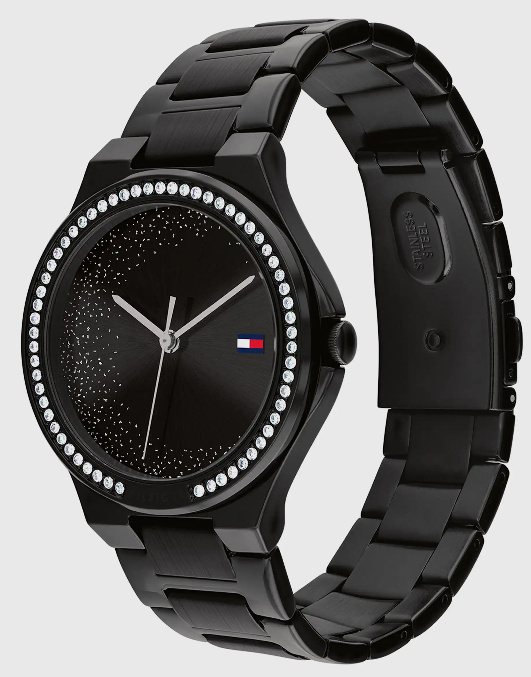 ساعة تومي هيلفيغر نسائي، عقارب، سوار ستانلس ستيل، اسود 1782644