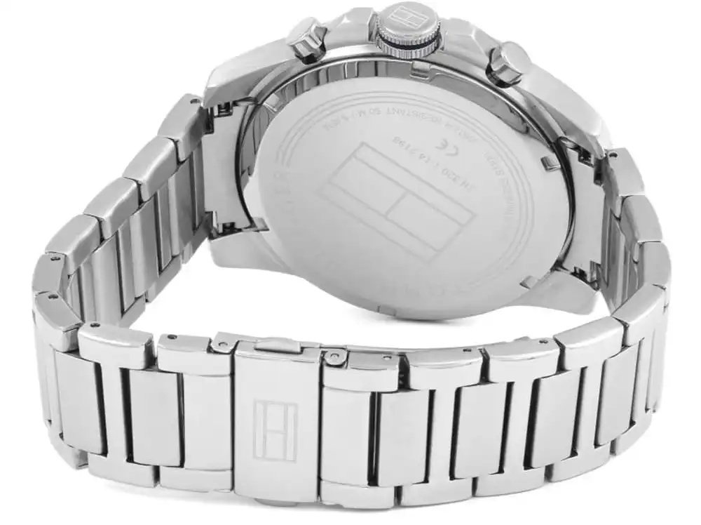 ساعة تومي هيلفيغر رجالي، عقارب، سوار ستانلس ستيل، فضي، 1791348