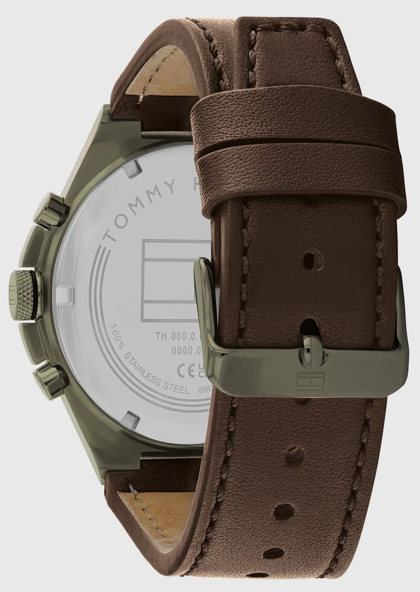 ساعة تومي هيلفيغر رجالي، عقارب، سوار جلد، بني، 1792085