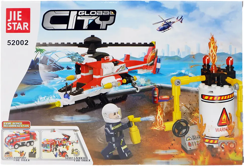 مكعبات جي ستار  سيارة إطفاء هليكوبتر جلوبال سيتي، 205 قطعة، 52002
