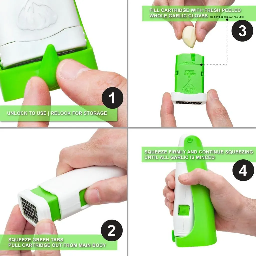 هراسة ثوم ضغط يدوية شفرات من الاستانلس