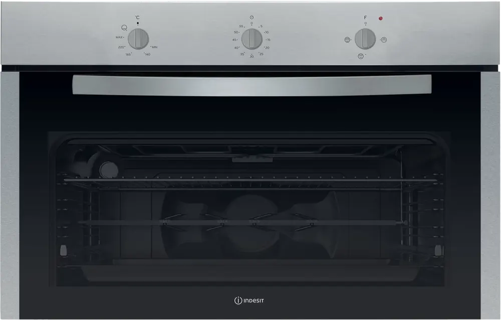 فرن انديست بلت إن 90 سم، غاز، 106 لتر، شواية كهرباء، ستانلس ستيل، فضي ، IGESM53G