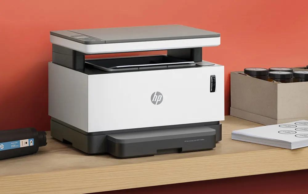 طابعة ليزر اتش بي نيفرستوب، أحادية اللون، متعددة الوظائف، أبيض، MFP1200N