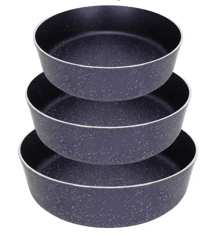 Glory Blue granite tray set, 3 pieces, grey