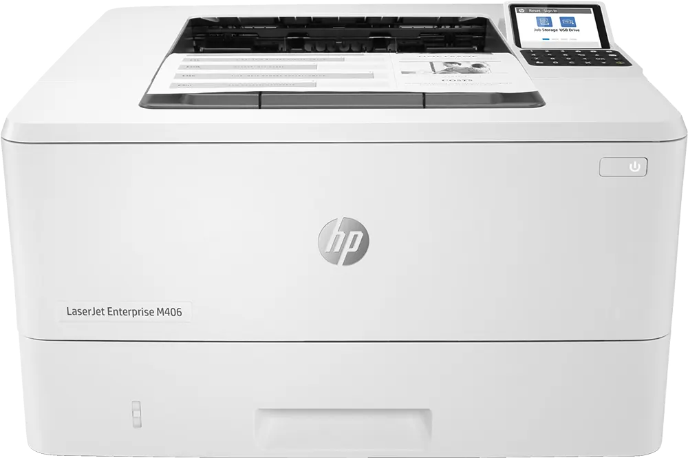 طابعة اتش بي ليزر جيت إنتربرايز، أحادية اللون، ابيض، M406DN