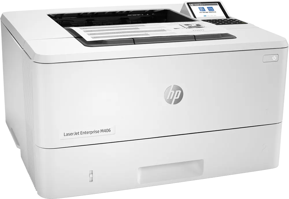 طابعة اتش بي ليزر جيت إنتربرايز، أحادية اللون، ابيض، M406DN