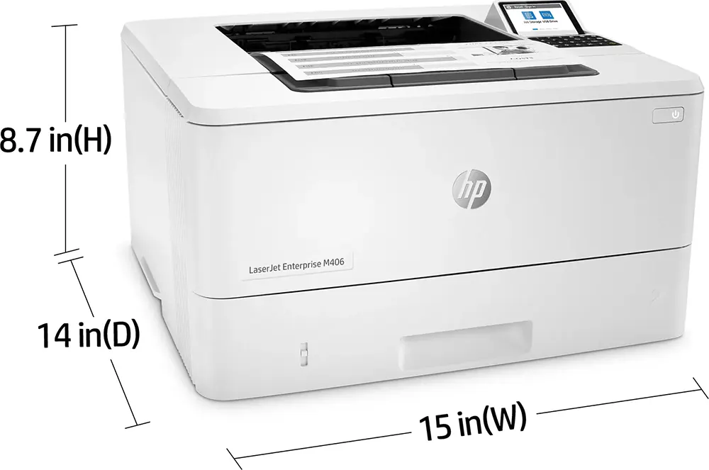 طابعة اتش بي ليزر جيت إنتربرايز، أحادية اللون، ابيض، M406DN