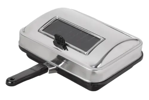 شواية فحم روكي ستانلس ستيل بمقبض وغطاء - اسود - سيلفر