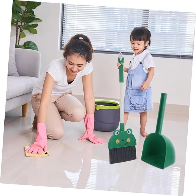 مكنسة جاروف ، أشكال كرتون ، أخضر*رصاصي