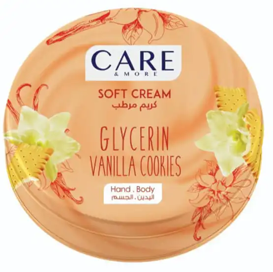 كريم مرطب كير اند مور بالجلسرين والفانيليا كوكيز ، مرطب لليد والجسم ، 125 مل .