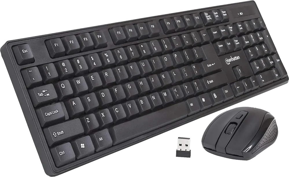 لوحة مفاتيح وماوس لاسلكية مانهاتن ، أسود، KB717