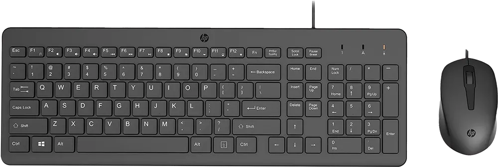 مجموعة لوحة مفاتيح وماوس سلكية اتش بي 150، USB، أسود، 240J7AA
