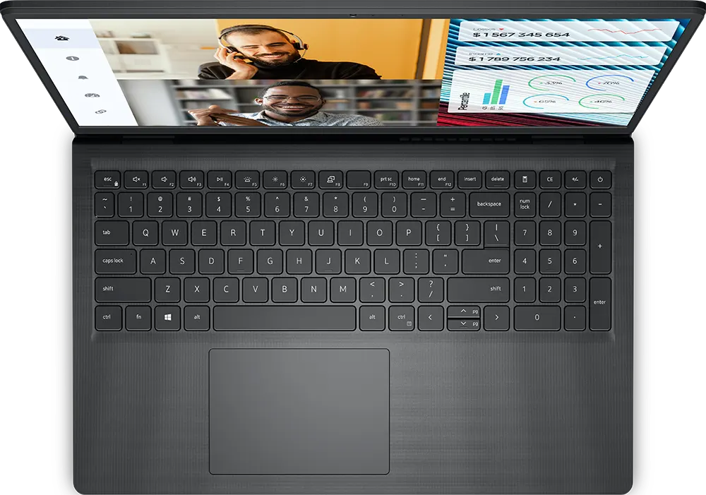 لاب توب ديل فوسترو 3520، معالج من الجيل الثاني عشر إنتل كور™ i3-1215U، رامات 4 جيجابايت، هارد 256 جيجابايت SSD، كارت شاشة Intel® UHD، شاشة 15.6 بوصة FHD، دوس، أسود