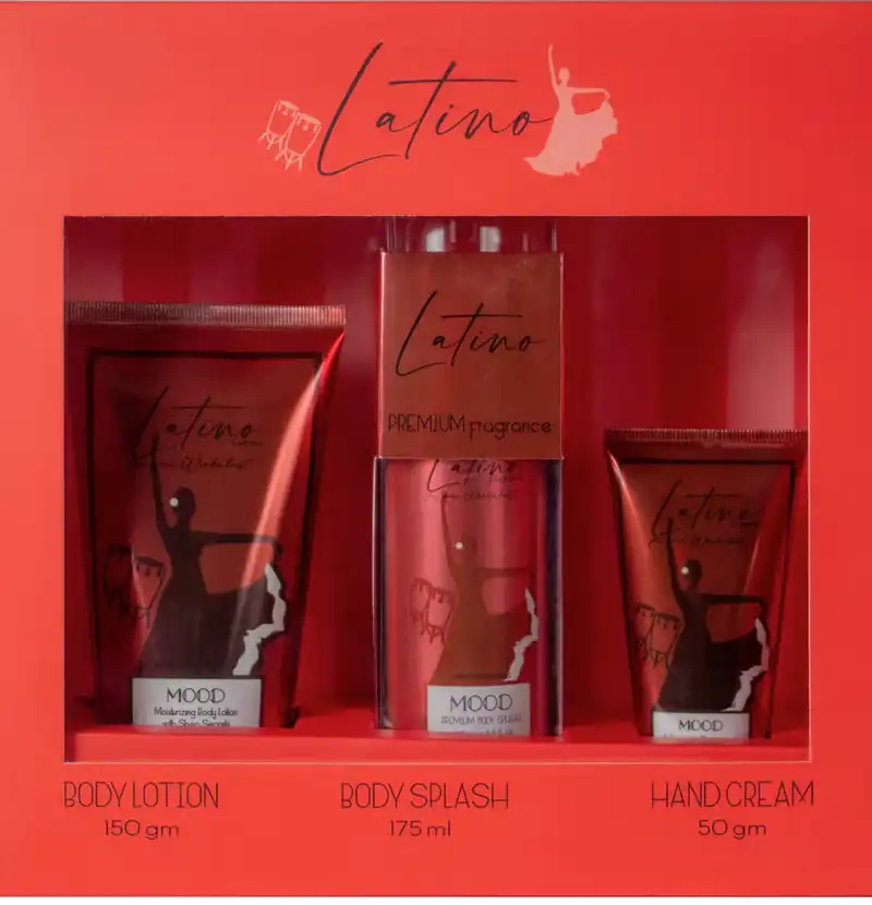 مجموعة مود لاتينو (لوشن مود للجسم 150 جم، بادي ميست مود 175 مل، هاند كريم مود 50 جم)