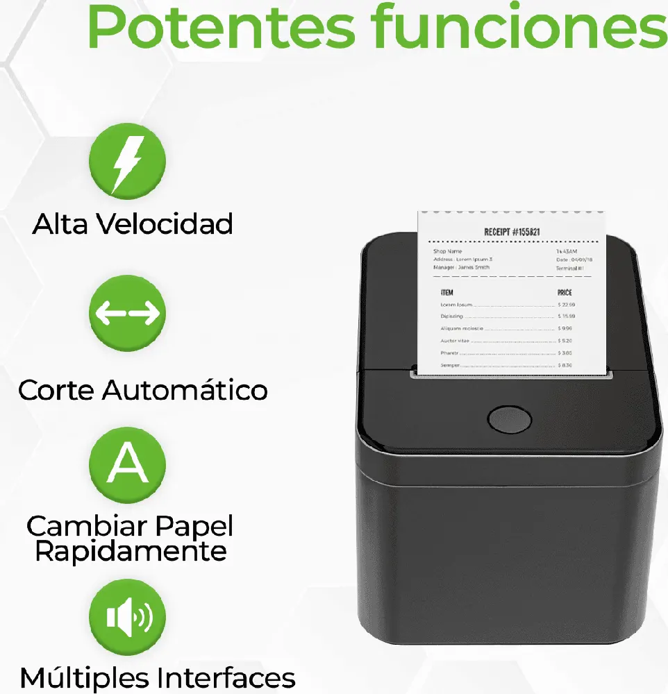 طابعة فواتير حرارية زي كيه تيكو، USB + LAN، أسود، ZKP8012