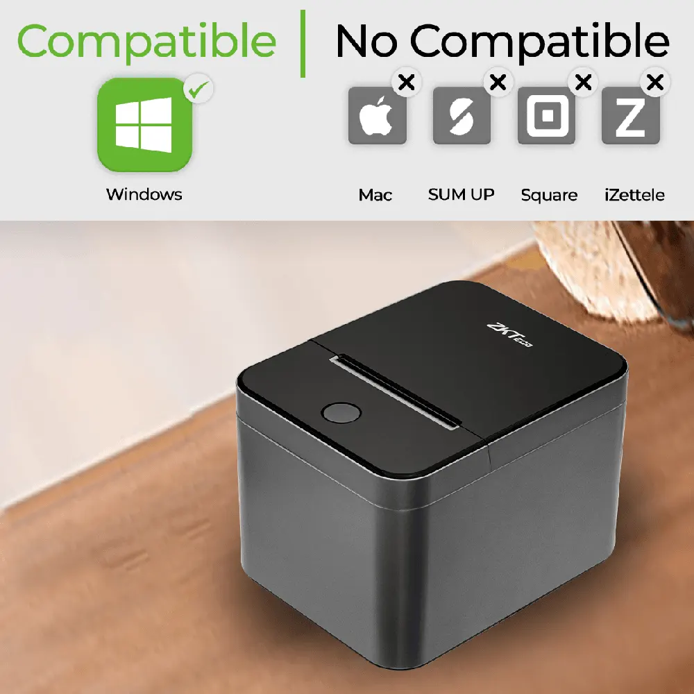 طابعة فواتير حرارية زي كيه تيكو، USB + LAN، أسود، ZKP8012