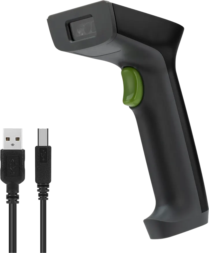 ماسح باركود زي كيه تيكو 1 دي، يو اس بي، اسود، ZKB101S