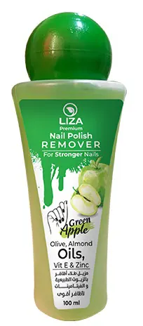 ليزا اسيتون مزيل طلاء اظافر ومقوي، بخلاصة التفاح الاخضر، 100مل