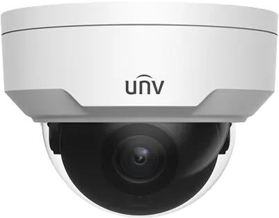 كاميرا مراقبة شبكية يونيفيو داخلية ذات قبة ثابتة تعمل بالأشعة تحت الحمراء، بدقة 4 ميجابكسل، وعدسة 2.8 ملم، باللون الأبيض، IPC324LE-ADF28K-G1