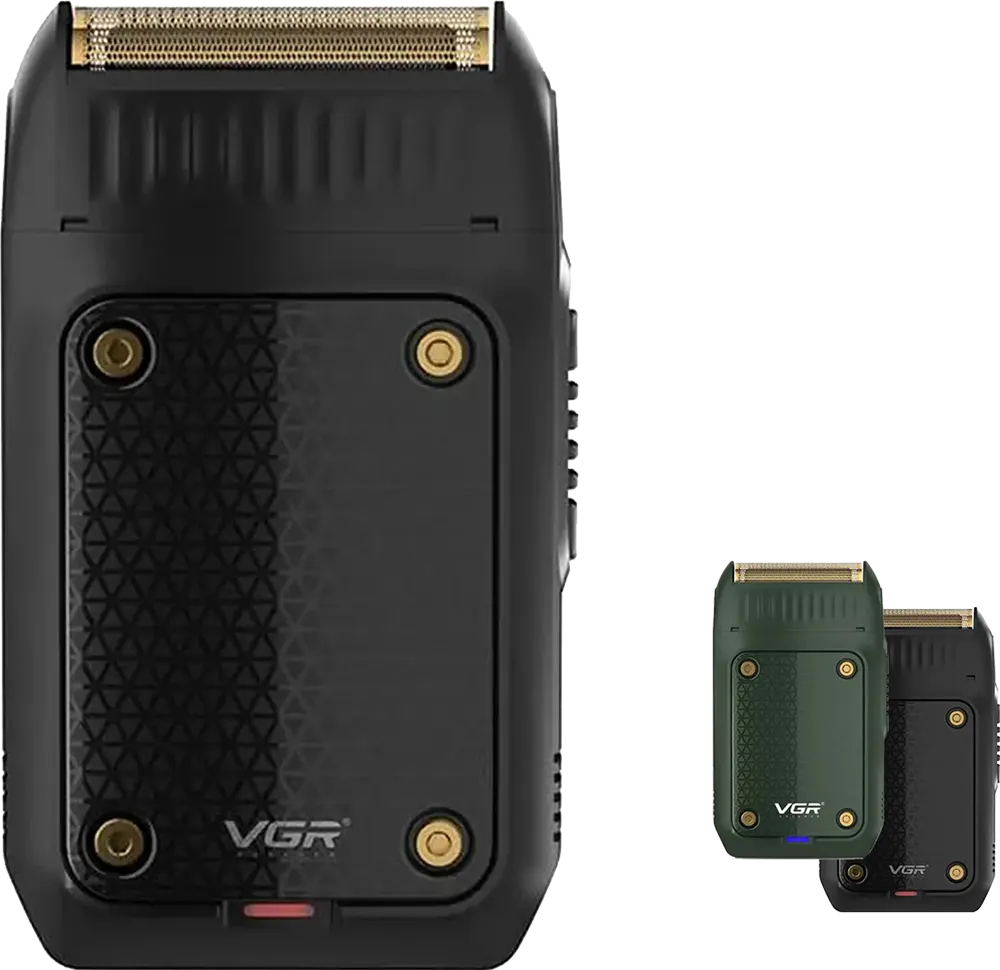 ماكينة حلاقة كهربائية في جي ار لتنعيم الذقن، قابلة للشحن، أخضر-أسود، V-353