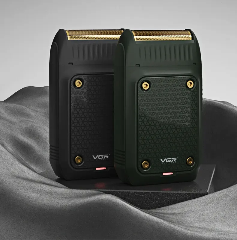 ماكينة حلاقة كهربائية في جي ار لتنعيم الذقن، قابلة للشحن، أخضر-أسود، V-353