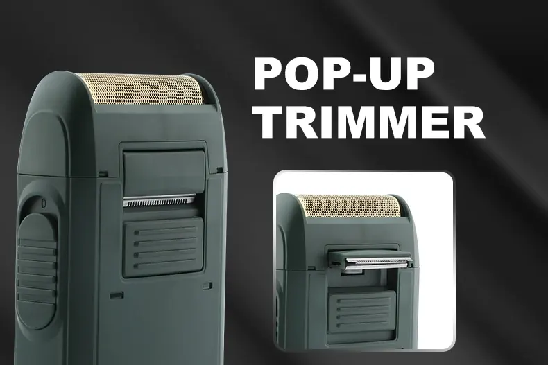 ماكينة حلاقة كهربائية في جي ار لتنعيم الذقن، قابلة للشحن، أخضر-أسود، V-353