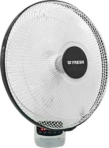 مروحة حائط فريش، 16 بوصة، ريموت كنترول، 3 سرعات، كشاف طوارئ ليد،  أبيض