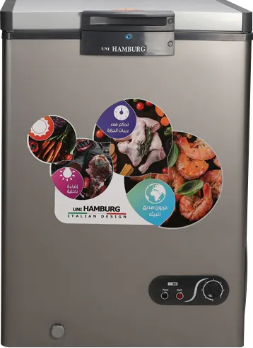 ديب فريزر افقى هامبورج ديفروست، 180 لتر، ستانلس داخلي، فضي، CF 180 SS